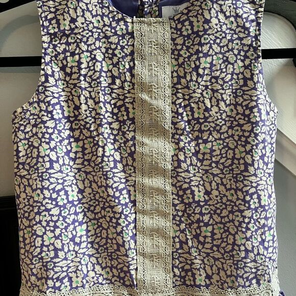 epk France Lavender Ditsy Drop Waist Girls Dress sz 8a EUC - Picture 4 of 5